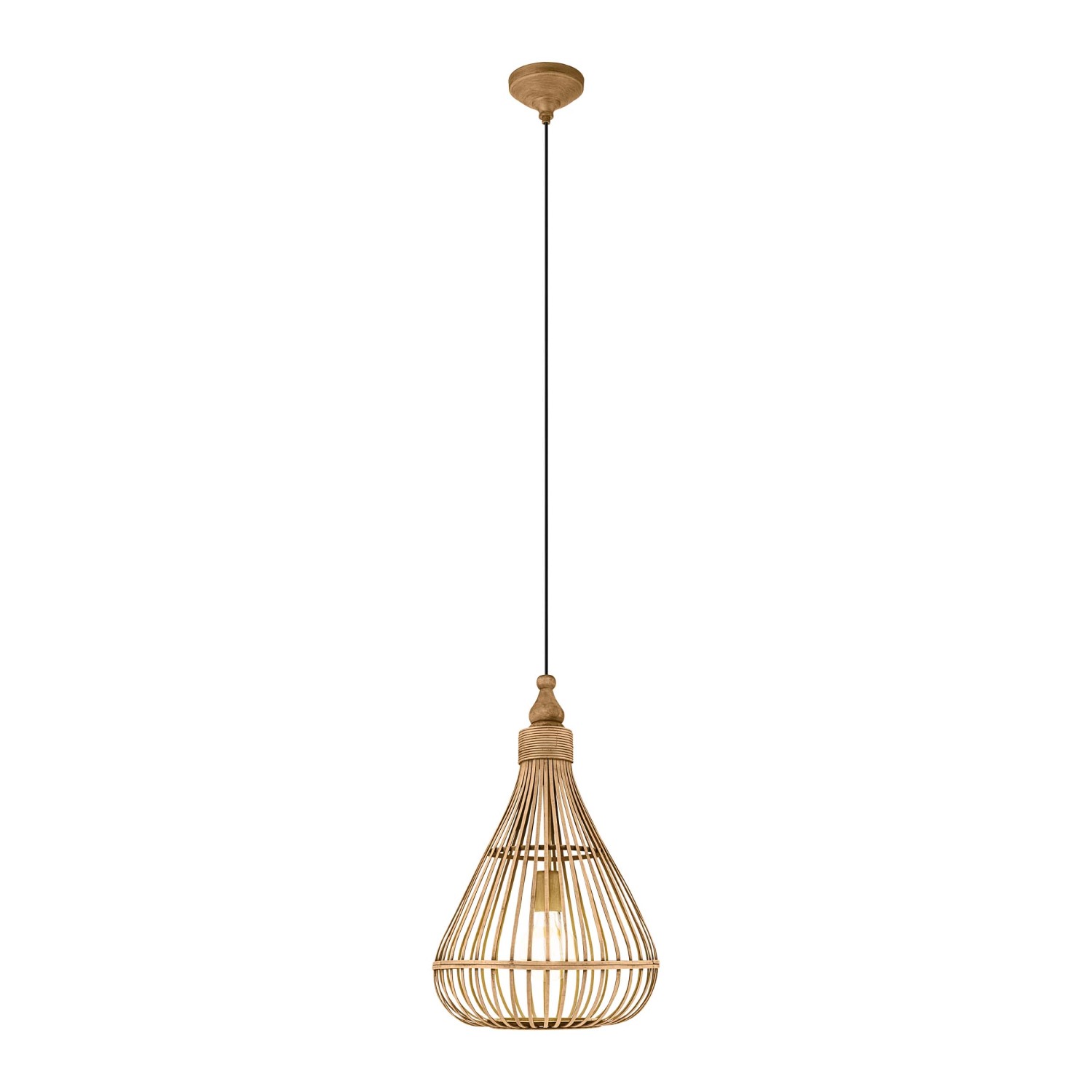 Eglo Lampa wisząca AMSFIELD podłużna jasnobrązowa 1x60W E27