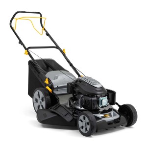 t.b.t. kosiarka spalinowa, czarno-srebrna z koszem.