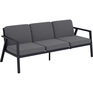 Szara 3-osobowa sofa ogrodowa z kategorii zestawy mebli ogrodowych.