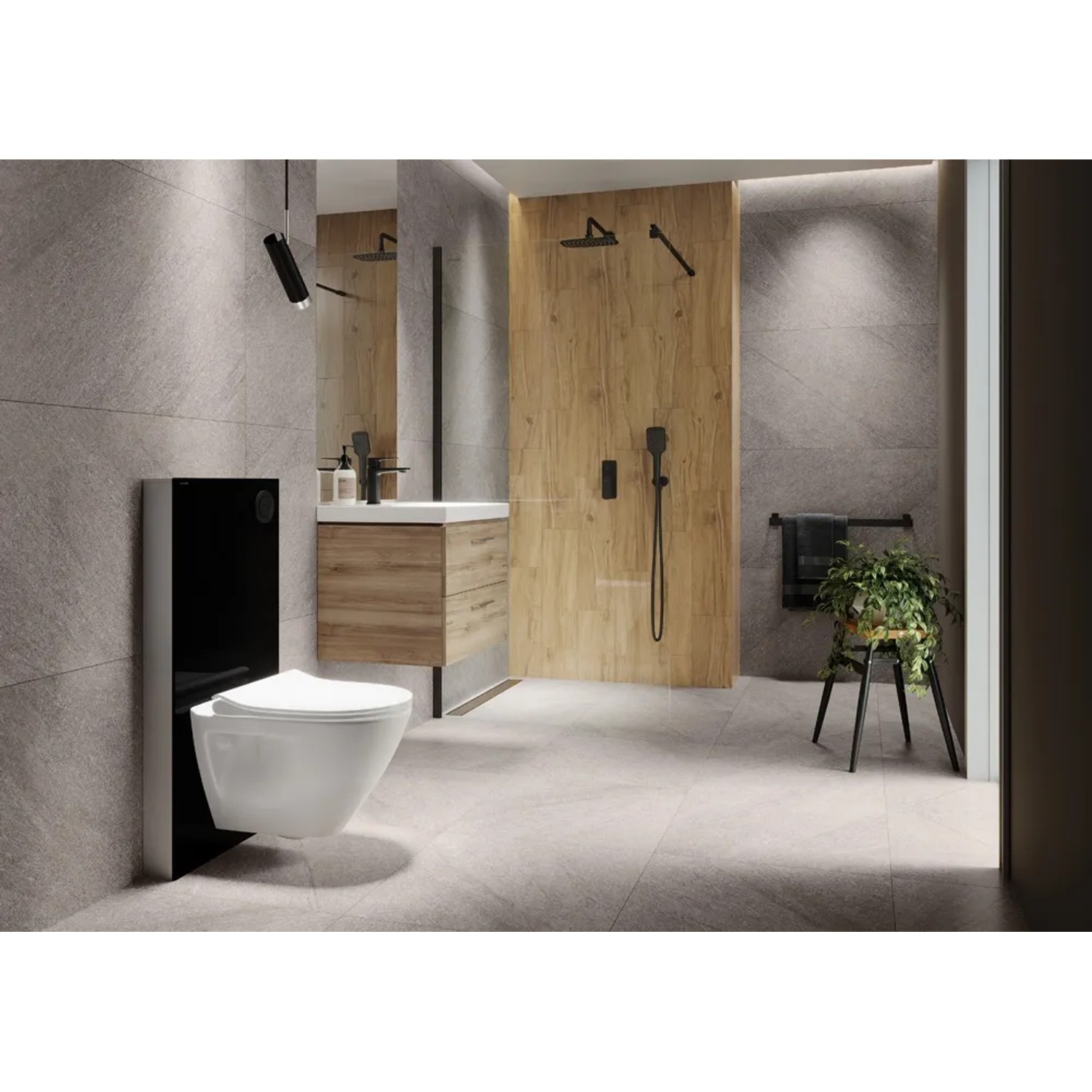 Nowoczesna łazienka z zestawem WC podwieszanym. Elegancki design do Twojej łazienki.