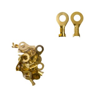 Złote końcówki oczkowe do akcesoriów do telefonów komórkowych.