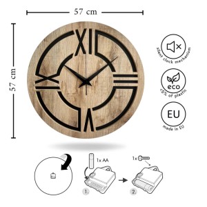 STYLER Zegar 3D CLOCK ETHAN CL008 śr. 57 cm brązowo-czarny