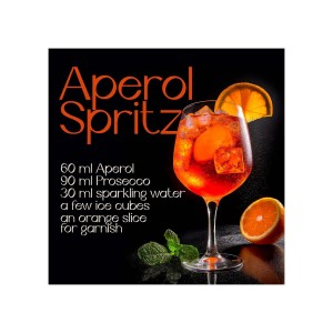 STYLER Obraz Glasspic APEROL RECIPE GL520 30 x 30 cm