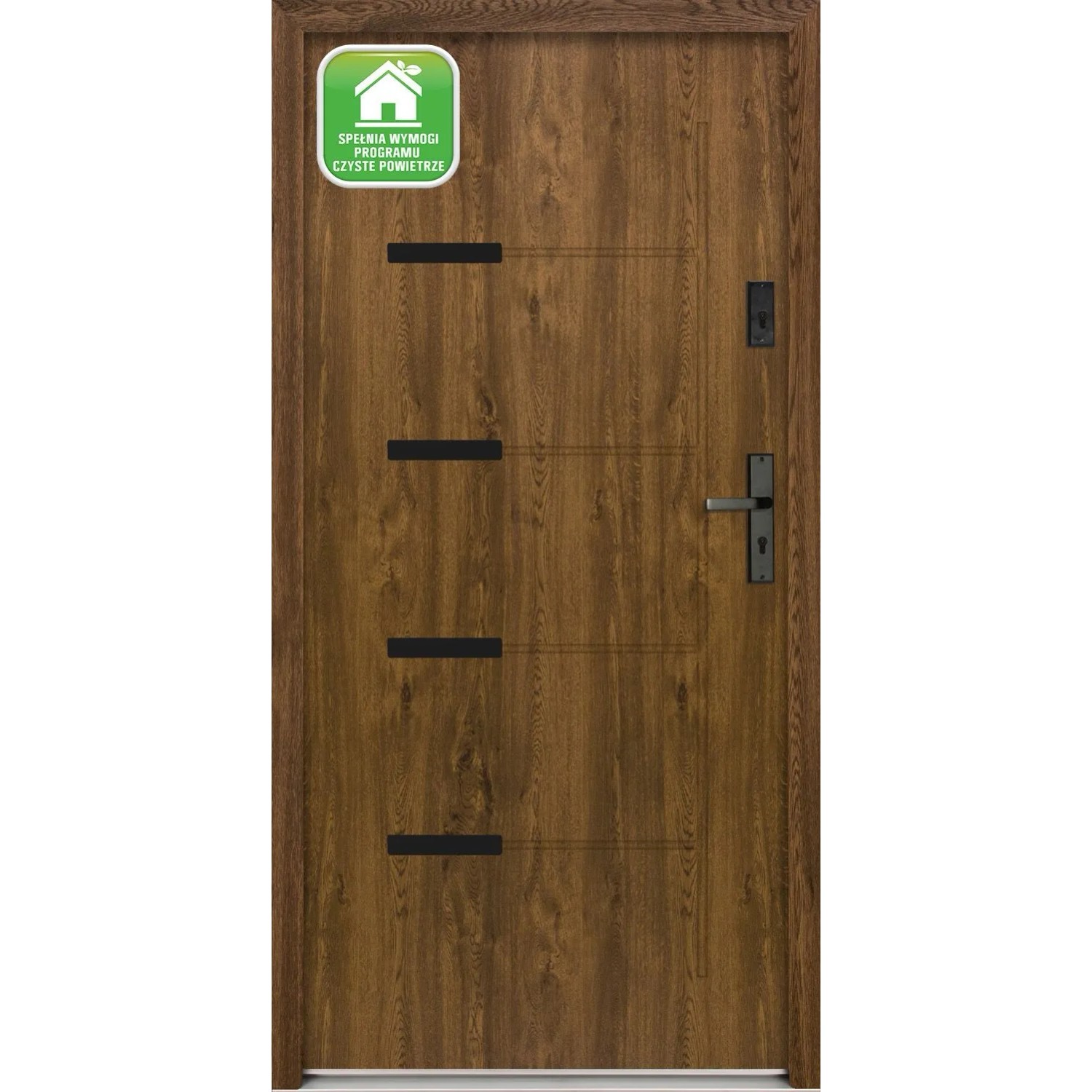 Splendoor Drzwi zewnętrzne Onyks Orzech 90P otwierane do wewn. 103x208