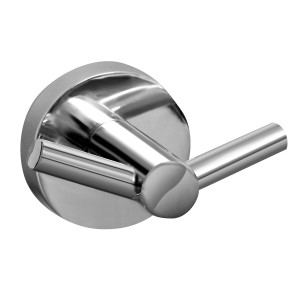 Podwójny chromowany haczyk do akcesoriów łazienkowych.