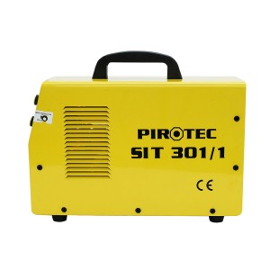 Żółta spawarka Pirotec SIT 301/1 z uchwytem do przenoszenia.
