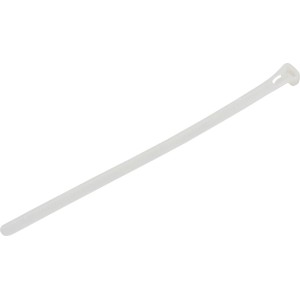 Biała, wielokrotnego użytku opaska kablowa, 200 mm, 25 sztuk, do łączenia kabli.