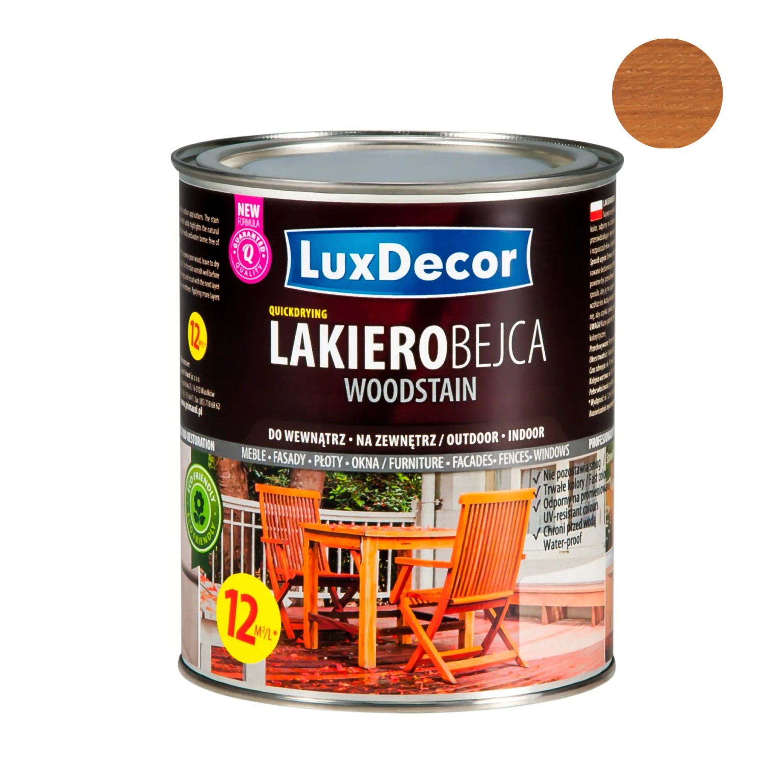 LuxDecor Lakierobejca do drewna dąb 750 ml