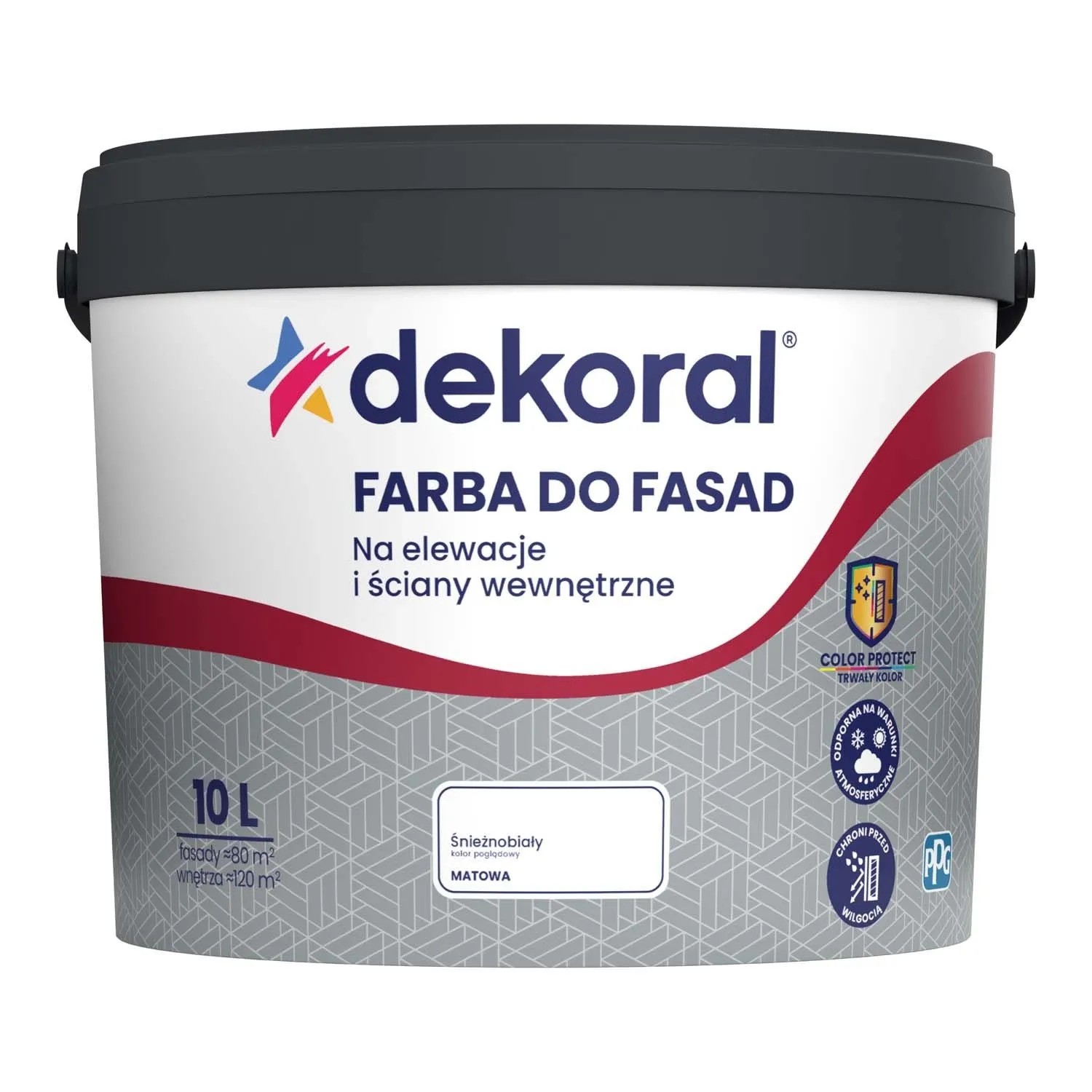 Farba elewacyjna Dekoral Polinit do fasad 10 l biała