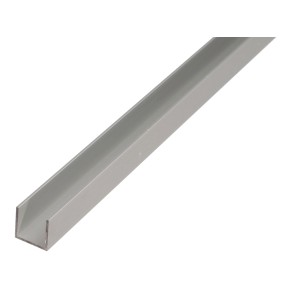 Srebrny profil U z aluminium, 10x22x1000 mm, idealny do konstrukcji.