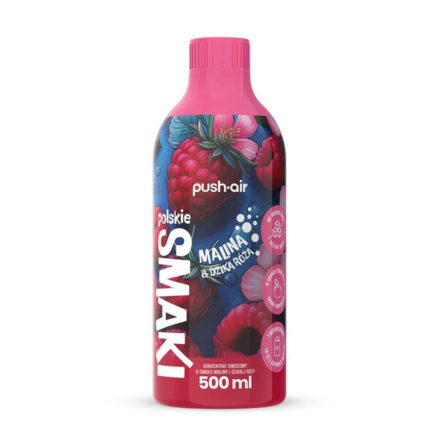 Dafi Koncentrat napoju do saturatora PushAir o smaku Malina i Dzika Róża 500 ml