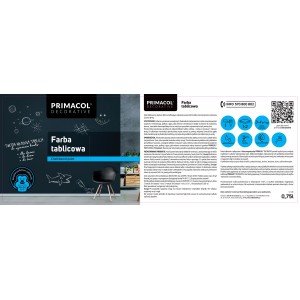 Farba tablicowa Primacol, idealna do kreatywnego projektowania ścian. Farba do tablic wewnątrz.