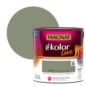 MAGNAT Farba #kolor Love, odcień Zielone Awokado, puszka 2,5L do wnętrz.