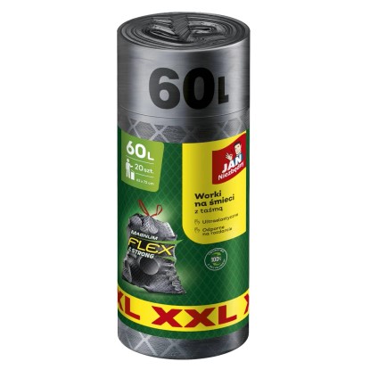 Jan Niezbędny Worki na śmieci Magnum Flexi&Strong z taśmą czarne 60L 20 szt.