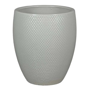 Doniczka t.b.t. z wzorem w romby, idealna do roślin domowych.