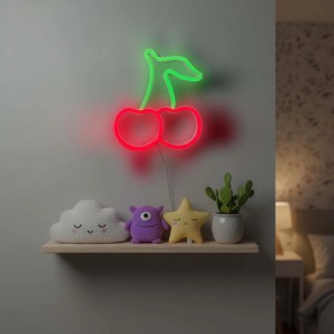 Goldlux Neon LED CHERRY USB-A 9W zasilany bateriami 3xAA