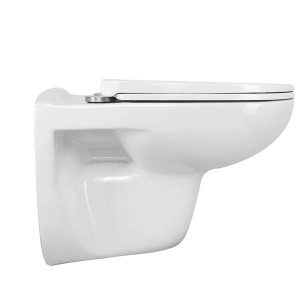 Miska WC Eco bezkołnierzowa z deską wolnoopadającą