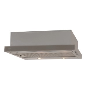 Srebrny okap płaski t.b.t. z oświetleniem.