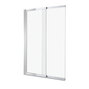 t.b.t. Nawannowy parawan z przezroczystego szkła i srebrną ramą.