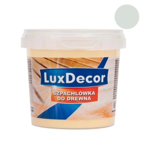 Szpachlówka do drewna LuxDecor w puszce, jasny kolor. Masa szpachlowa do napraw drewna.