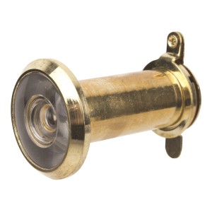 Złoty wizjer do drzwi wejściowych.