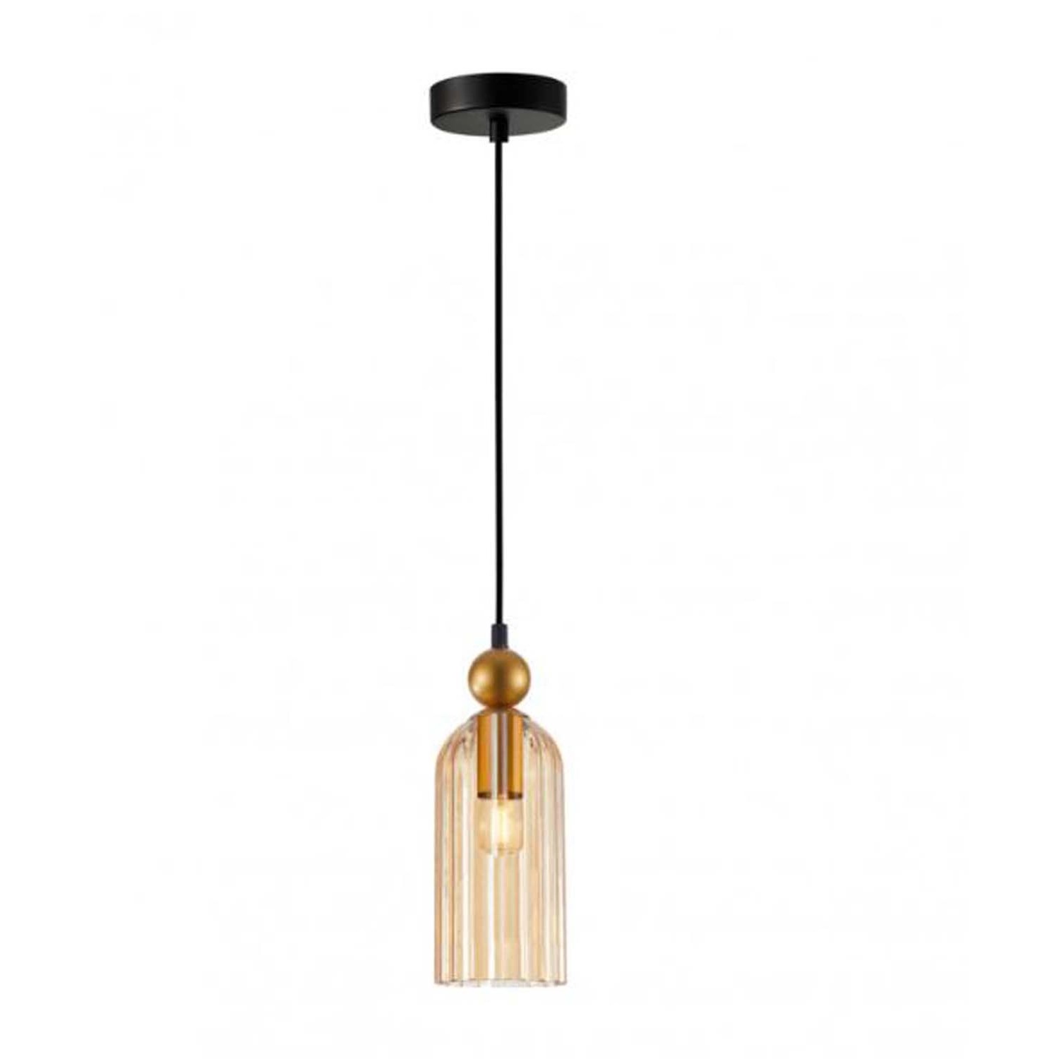 Italux Lampa wisząca Narisa 1xE27 40W klosz bursztynowy
