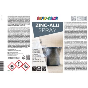 Dupli-Color Zink Alu Spray 400ml do metalu, ochrona przed korozją i naprawa elementów ocynkowanych.