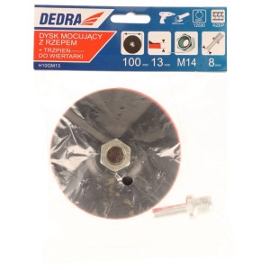 DEDRA Dysk mocujący z rzepem H10GM13, M14, 100 mm + trzpień do wiertarki