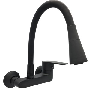 Liveno Bateria kuchenna Vero ścienna czarna