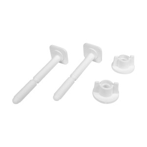 Biały zestaw mocujący do desek sedesowych, akcesoria do pokryw toaletowych.