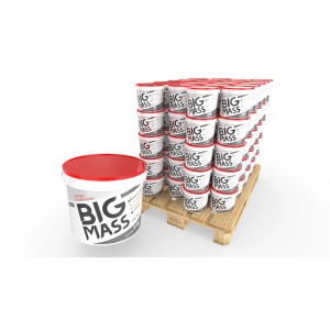 Paleta kleju do płytek Big Mass, białe wiadro z czerwoną pokrywą.