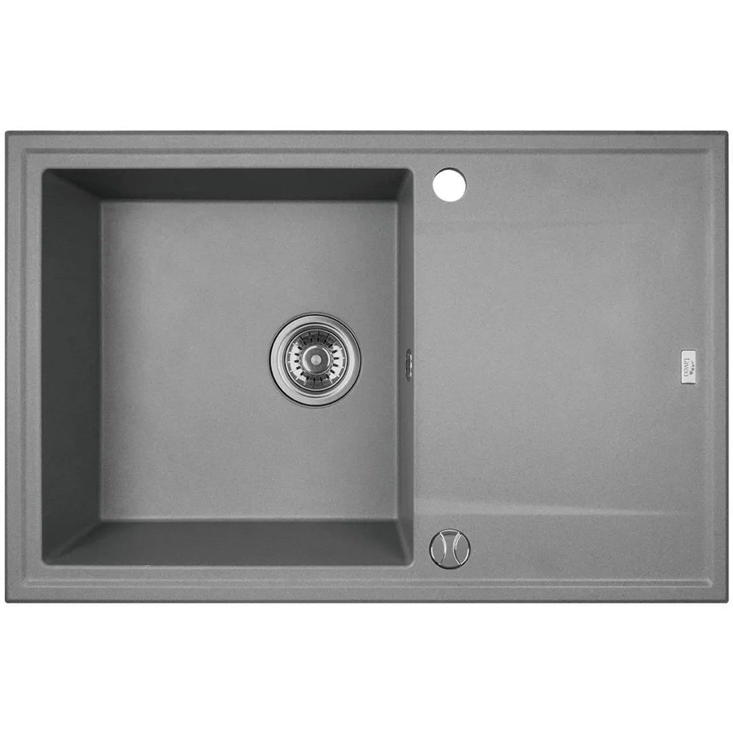 Zlewozmywak Megalo 1-kom. z ociekaczem, szary 78x50 cm
