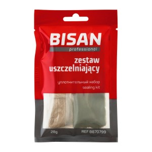 Zestaw uszczelniający BISAN, różne uszczelki w czerwonym opakowaniu.