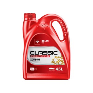 Czerwony 4,5L kanister oleju silnikowego Orlen Classic 10W-40.