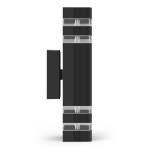 Nowoczesny czarny kinkiet zewnętrzny t.b.t. do stylowego oświetlenia zewnętrznego.