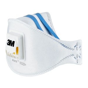 3M Aura półmaska do cząstek stałych Cool Flow 9322+, FFP2, z zaworem - 2 szt.