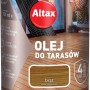 Puszka oleju do drewna Altax do tarasów, odcień brązowy. Ochrona drewna do użytku zewnętrznego.