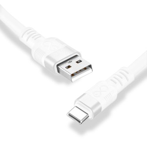 Biały kabel USB t.b.t. (USB-A do USB-C) do akcesoriów telefonicznych.