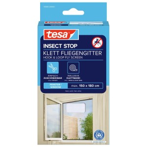 tesa Insect Stop biała moskitiera na rzep do okien, maks. 150x180 cm, z taśmą. Łatwa do przycięcia.