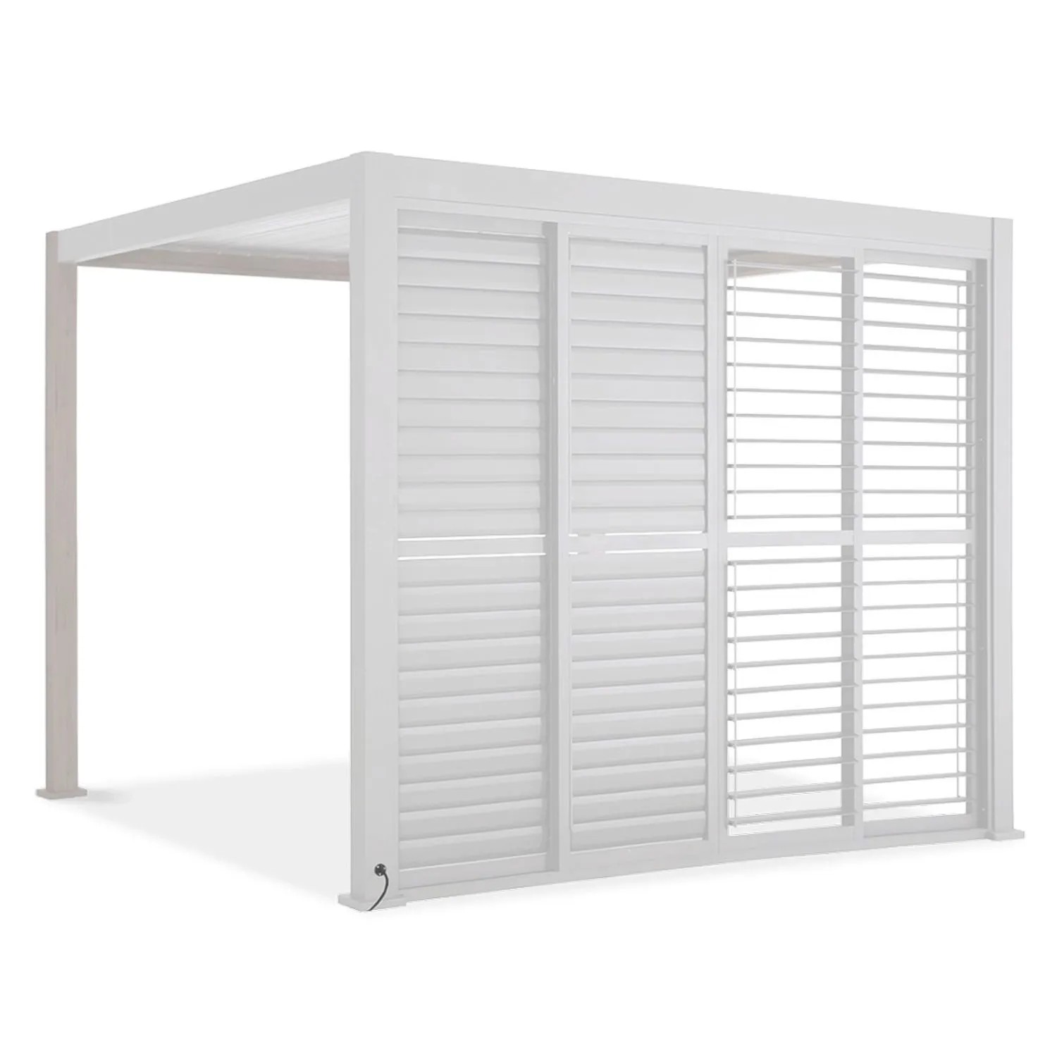 GUTROOF Drzwi żaluzjowe przesuwne do pergoli Premium White 3 m