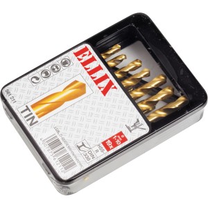 Zestaw 19 wierteł do metalu TIN ELLIX do wiercenia w metalu.