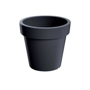 Czarna doniczka t.b.t. do użytku wewnątrz i na zewnątrz.