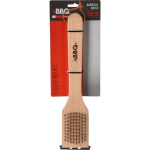 Szczotka do grilla BBQ z drewnianą rączką, 30 cm, do czyszczenia rusztów.
