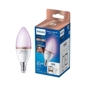 Żarówka Philips Smart LED E14, kształt świeczki, Tunable White & Color, z opakowaniem.