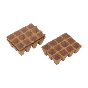 Donice do siewu z włókna kokosowego do uprawy w szklarniach.