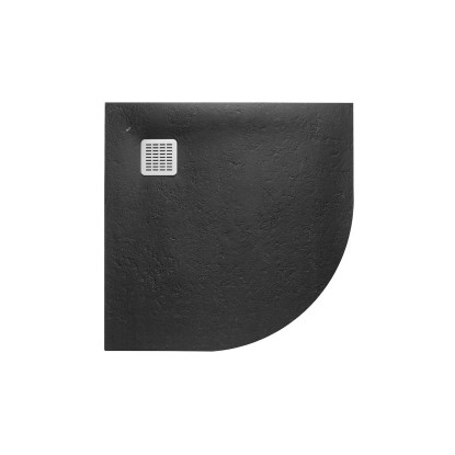 Roca Brodzik półokrągły Terran kompozytowy czarny  90x90x2,6 cm