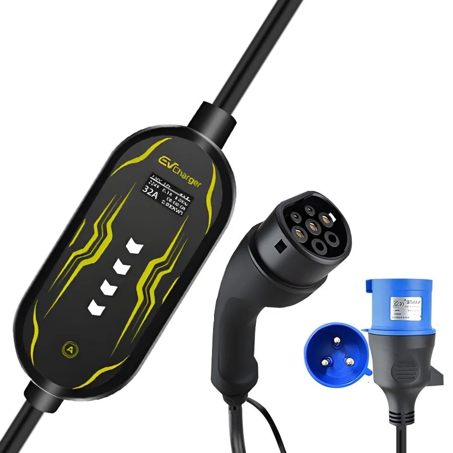Junsun Ładowarka EV 7 kW 5 m Kabel Inteligentna Aplikacja Typ 2 1-fazowy 6-32A