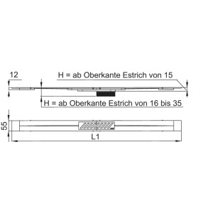 ACO Odpływ liniowy Shower Drain S-Stripe 800 x 70-160 mm