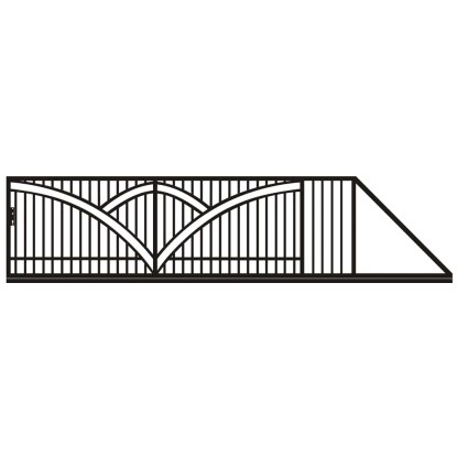 Jarmex Brama Genua przesuwna prawa czarny mat 400 cm x 145 cm