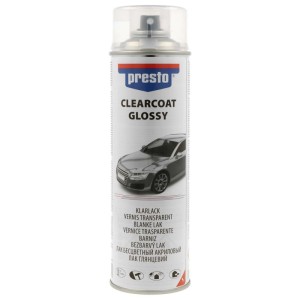 Presto Lakier bezbarwny połysk 500ml spray, do powierzchni z połyskiem.